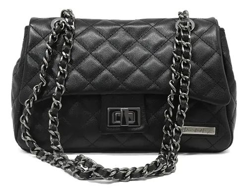 Bolsa Média Transversal Matelassê Couro