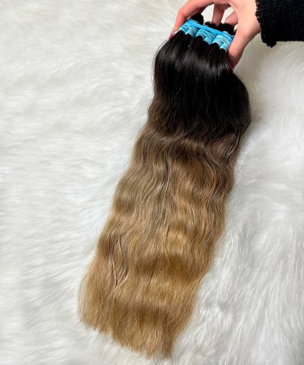 Mega Hair Moreno Iluminado 60cm — Cabelo Humano 50g