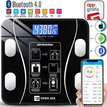 Balança Bioimpedância Digital com App Bluetooth
