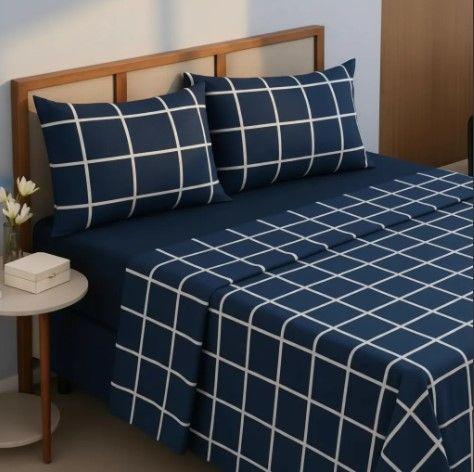 Jogo de Cama Box Lençol Casal 3 Padrão Peças 400 Fios…