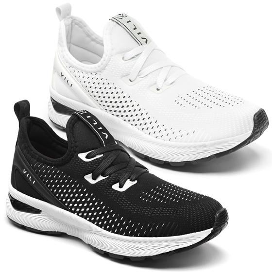 Kit 2 Pares Tênis Feminino Branco Esportivo para Caminhada…