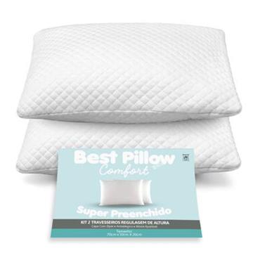 Kit 2 Travesseiros Matelados com Regulagem de Altura