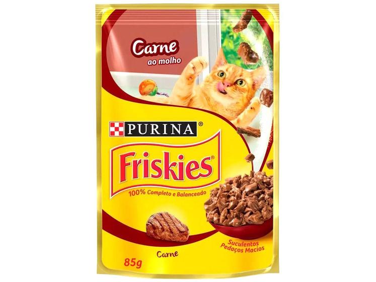 Ração Úmida para Gato Adulto Sachê - Friskies Carne ao Molho 85g