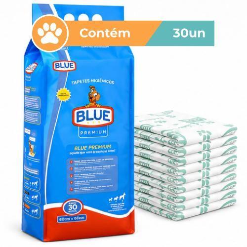 Tapete Higiênico Blue Premium Cães 80x60cm 30 Unidades