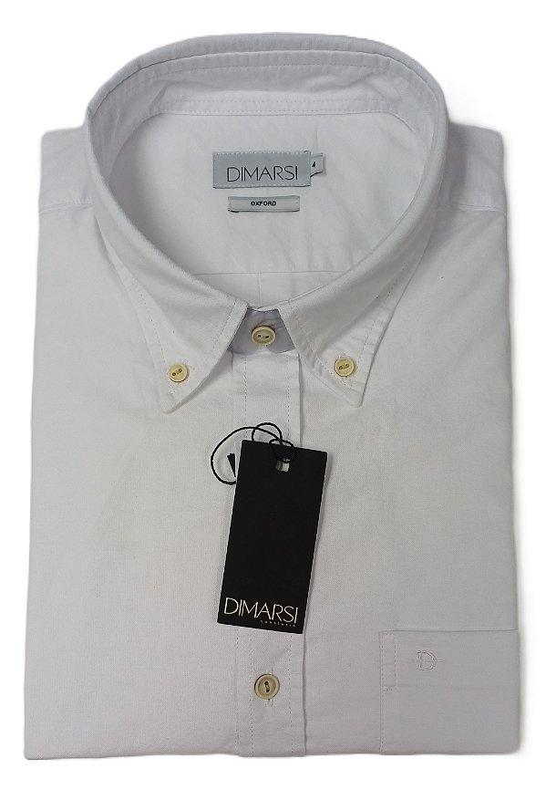 Camisa Social Branca Dimarsi Oxford — Manga Curta
