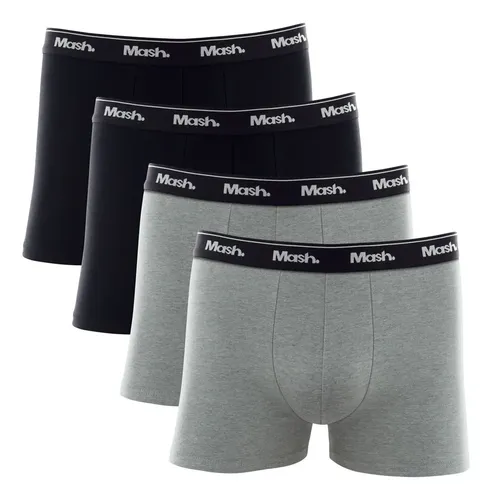 Kit 4 Cuecas Boxer Mash — Algodão com Elastano