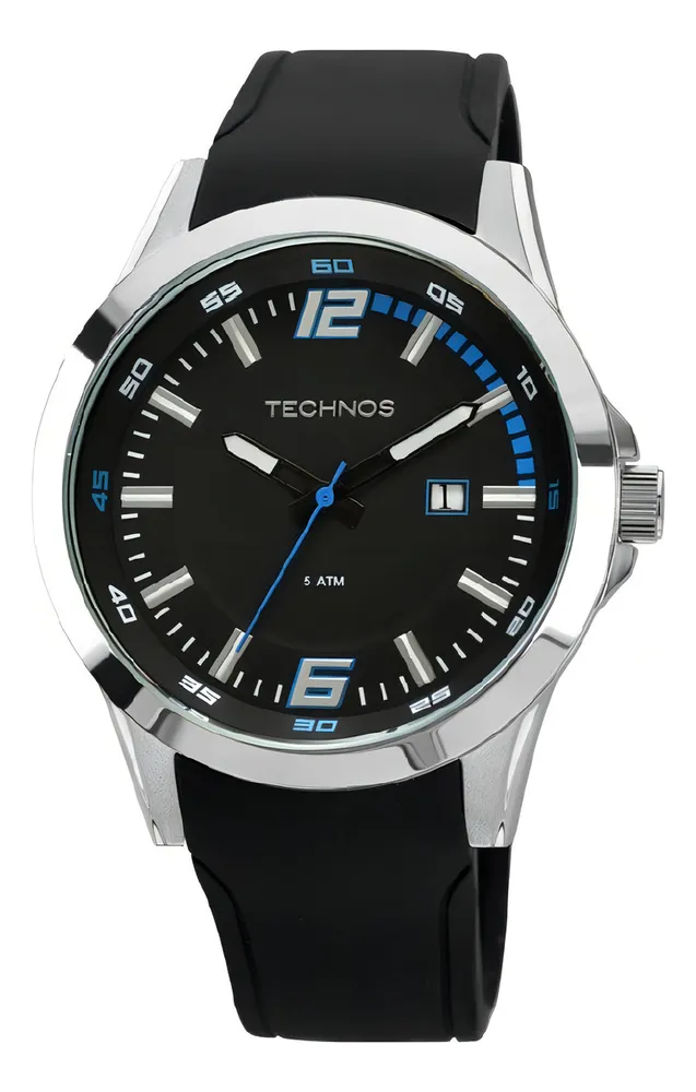 Relógio Technos Racer Preto — Aço e Silicone