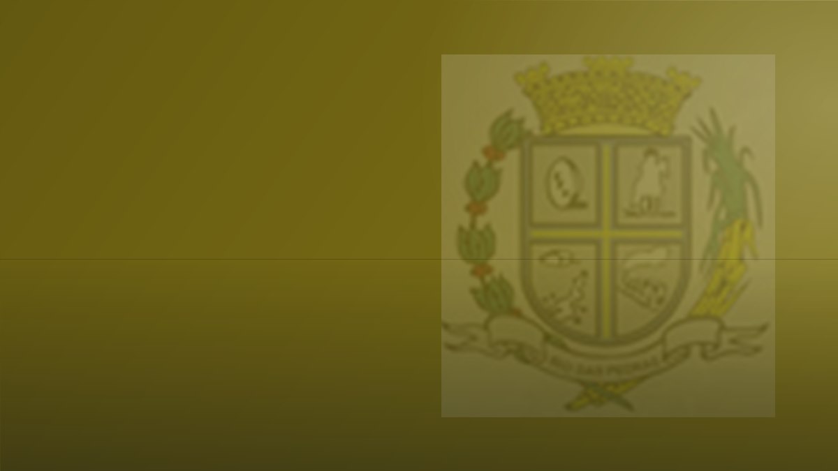 Capa institucional de Rio das Pedras, nas cores do brasão